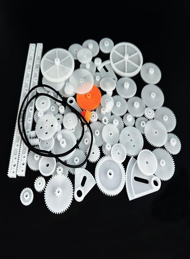 URIMPAVIDO 79PCS Module 0.5 Plastic Gear Set Single Gear Double Gear Small Motor Gear for DC Motor RC Car Truck Robot DIY Model Toy Gear Replacement Parts - Image 2